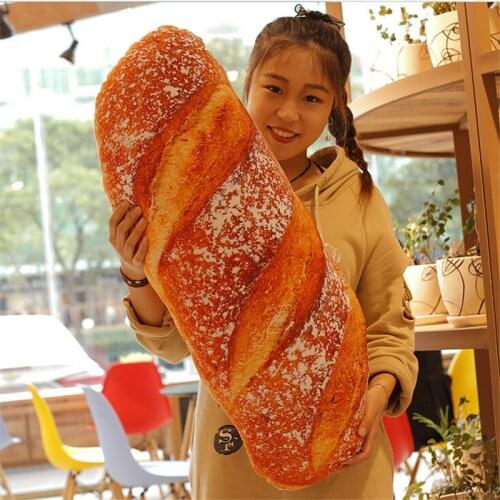 60cm Large Soft Simulated Bread Plush Pillow Big Stuffed French Baguette Toy Doll Nice Child Gift M-893