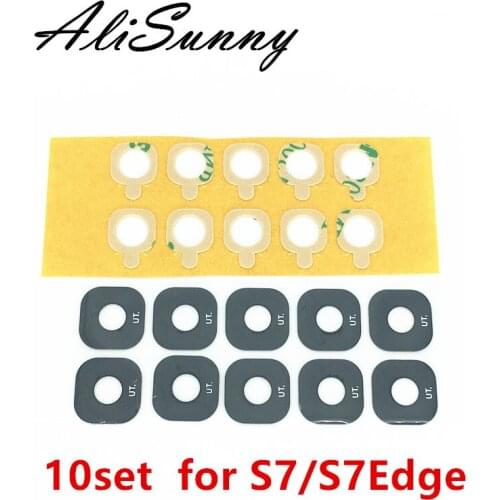 AliSunny 10pcs Rear Back Camera Lens Cover + Glass for SamSung S7 & S7 Edge replacement Parts