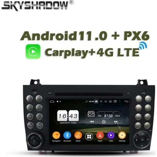 Wireless Carplay PX6 Android 10.0 4G+128G Car DVD Player RDS Radio GPS Map Bluetooth 5.0 For Benz SLK R171 SLK200 280 300 350 55