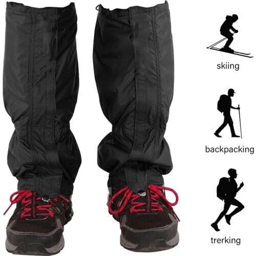 Black Waterproof Snow Leg Gaiters Hiking Trekking Boot Legging Shoes Warmer Outdoor Camping Climbing Hunting Snake Shoe Cover