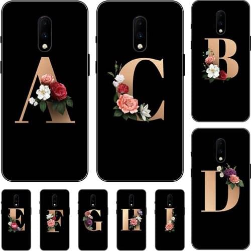 For Oneplus 7 6.41" Case For Oneplus 7 Pro Cute Lovely Cartoon Pattern Flower Black Letters Soft Silicone Back Cover