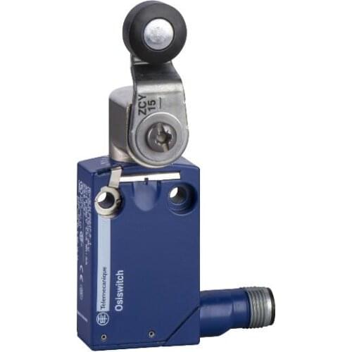 XCMD2115C12 = ZCMD21C12 + ZCE01 + ZCY15 Limit switch XCMD - thermoplastic roller lever - 1NC+1NO - snap - M12