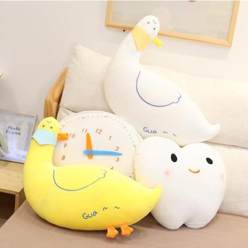 Creative Cute Little Duck Doll LoveTooth Pillow Healthy Teeth White Duck Plush Toy Tooth Decay Doll Baby Love Tooth Pillow Gift