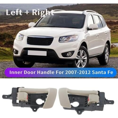 Left +Right Side Interior Inner Door Handle Beige for 2007-2012 Hyundai Santa Fe 82610-2B010 82620-2B010