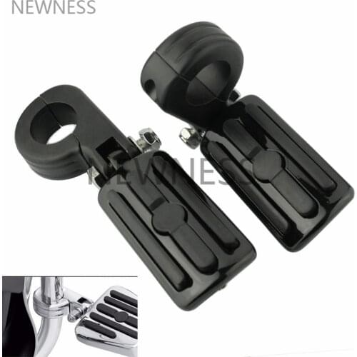 Motorcycle Highway Foot Pegs with Clamps Black Engine Guard Footpegs 25-32mm For Harley Touring Road King Softail Dyna Universal