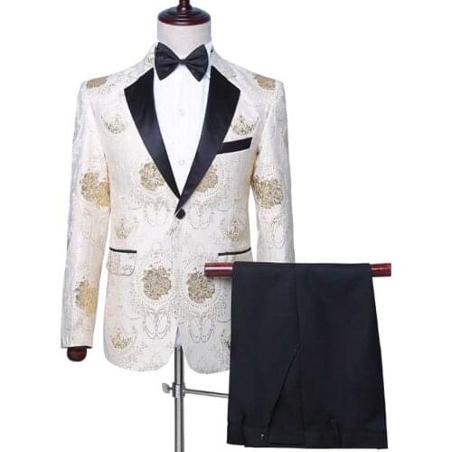 Mens fashion Dance Suits 2021 Mens Casual Blazer Business affairs Wedding Stage Long sleeve Suit (Jacket+Pant)
