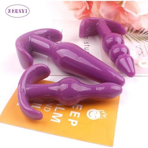 Soft Silicone Anal Plug No Vibrator Male Prostate Massager Anal Beads Plug G-Spot Butt Plug Masturbation Anal Sex Toy for Couple