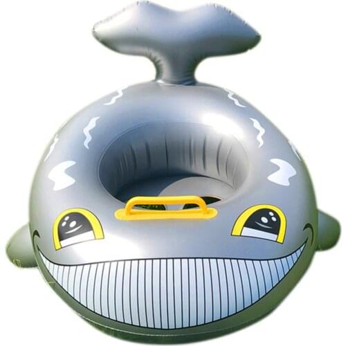 Ininflatable Shark Boats Children Swim Seat With Handle Silver Baby Swim Seat