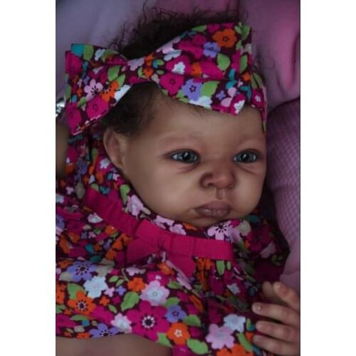 NPK Popular ethnic reborn doll kit Thandie very soft real touch fresh color unpainted DIY doll parts