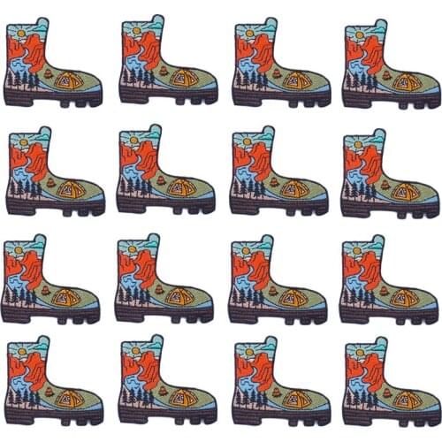 Prajna 10PCS Mountain Patches On Clothes Stripe Embroideried Patches For Clothing DIY Iron On Patches For Clothes Camping Badges