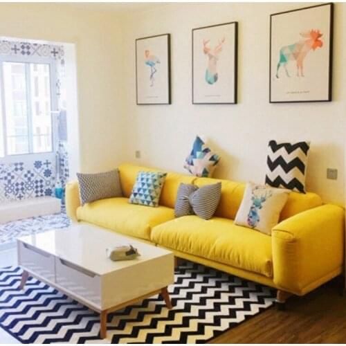 Karoisnordic Japanese Style Simple Latex Fabric Sofa Living Room Furniture Removable And Washable Fabric Sofa