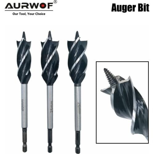 LAVIE 8 to 25mm Wood Twist Bit Auger Drill Bits four Cutters Drilling Cut for woodworking DB03020A