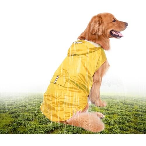 5XL/6XL Outdoor Summer Reflective Raincoat Pet Dog Rain Coat Rainwear with Leash Hole for Medium Large Dogs Pet Supplies