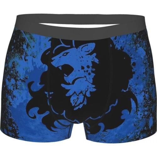 Blue Lion Splatter Fire Emblem Fantasy Tactical Game Underpants Cotton Panties Mens Underwear Ventilate Shorts Boxer Briefs