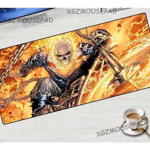 XGZ Comic Flame Devil Custom Large Game Mouse Pad Black Lock Edge Computer Keyboard Table Mat Speed Natural Rubber Non-slip Xxl