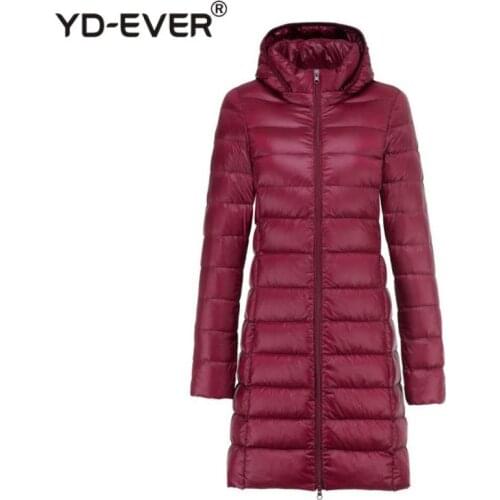 Women Winter Puffy Jackets 2020 New Hood Removable Woman Slim White Duck Down Coat Female Portable Fluffy Long Down Coats