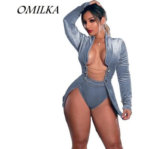 OMILKA 2018 Autumn Women Long Sleeve Cardigan Velvet Jacket and Shorts Set Casual Gray Club Party 2 Piece Tracksuit Set