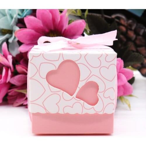 10Pcs/lot Love Heart Candy Box Laser Cut Hollow Design Favor Gifts Bags With Ribbon Wedding Birthday Party Decoration Supplies