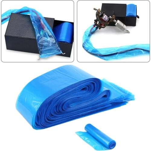 100Pcs/pack Disposable Blue Tattoo Clip Cord Sleeves Bags Covers Bags for Tattoo Machine Tattoo Accessory Permanent Makeup