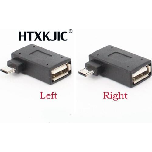 2Pcs/set Micro Adapter USB 2.0 Female to Male Micro OTG Power Supply 2018 Port 90 Degree Left 90 Right Angled USB OTG Adapters