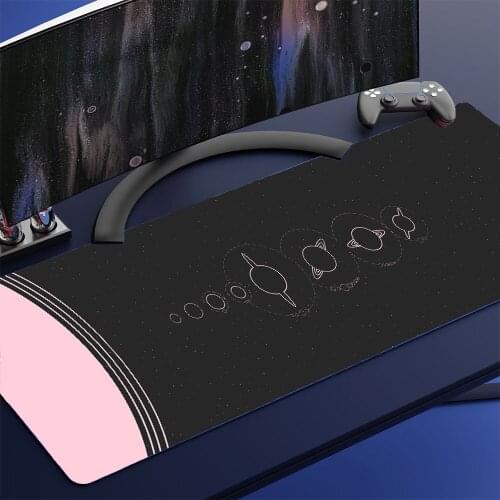 Art Mouse Pad Black and Red Space Mat Big Mousepad Gamer Keyboard Pc Rug Rubber Computer Table Carpet Non-slip Mat DropShipping