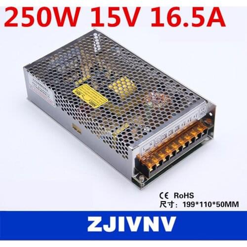 250W 15v 16.5a SMPS single output switching power supply for LED Strip light, led power supply, type:S-250-15