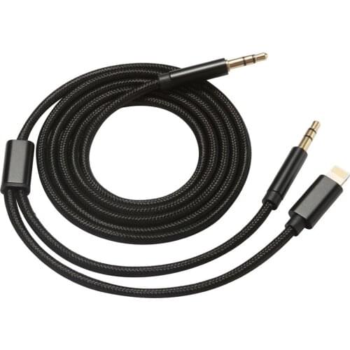 IPhone Android phone to 3.5mm car audio cable two in one car audio cable AUX audio cable