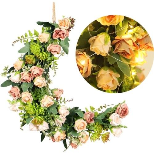 Artificial Flowers Christmas Garland Pendant for Thanksgiving Wedding Party Wall Door Window Hanging Decor Festive Supplies