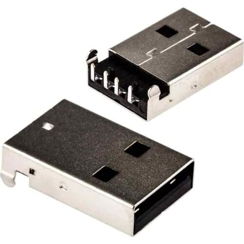 USB Type A Male Right Angle Connector - Pack of 5