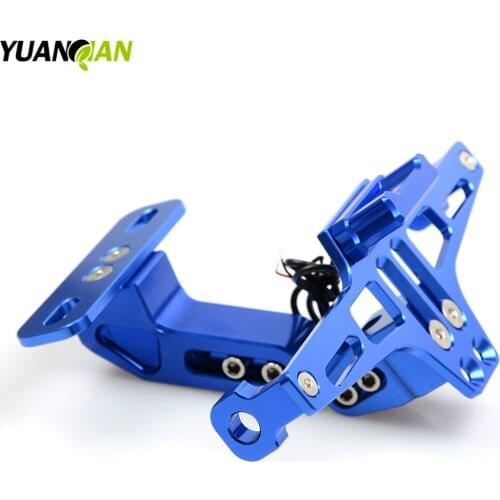 Motorcycle Adjustable Angle License Number Plate Frame Holder Bracket For Kawasaki Ninja ZX-6R 10R 14R ninja300R 250 300 ER