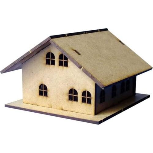 HLO 2021 House Model Wooden Object DIY Hobby Kit Paintable Home Decoration Trendy Suitable Price House Style Paintable Stylish
