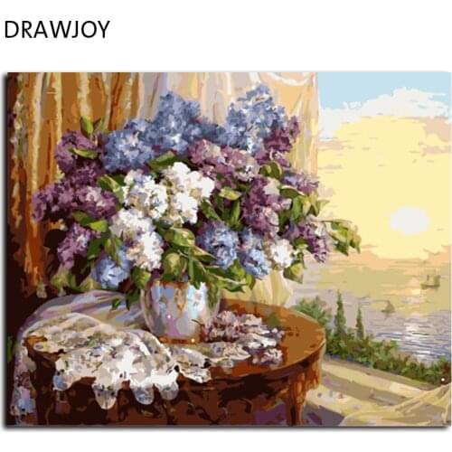 Frameless Picture Flower DIY Painting By Numbers Digital Canvas Oil Painting Home Decor For Living Room Wall Art GX4446 40*50cm