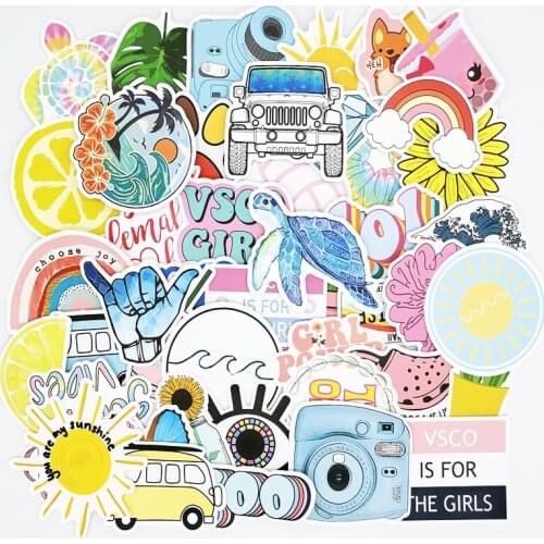 100Pcs Colorful Cute Vsco Stickers for Laptop Hydro Flask Water Bottle Phone Case Luggage Vinyl Decals for Kids Teen Vsco Girls