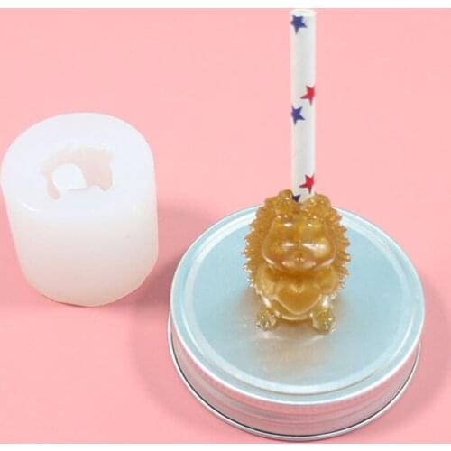 New Hot Sale Cute Cartoon Little Hedgehog Straw Topper Mold silicone straw topper molds for resin