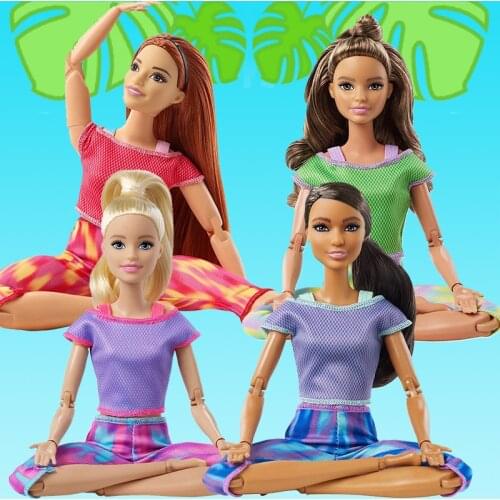 Original Made To Move Barbie Dolls Multi Joint Yoga Body Barbie Toy Juguetes Sports Dolls Toys for Girls Bid Interactive Dressup
