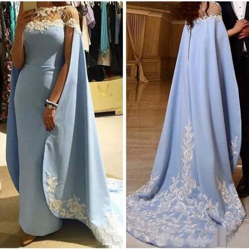 2019 Long Bolero Formal Evening Dress Lace Appliques Arabic Prom Party Dresses Vestidos Slim Middle East Moroccan Kaftan