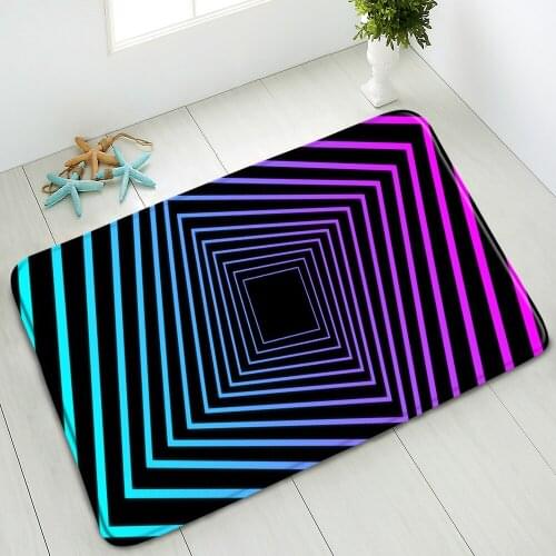 Simple Geometric Non-Slip Bathroom Mat Abstract Creativity Indoor Floor Mat Bedroom Kitchen Doormat Washable Absorbent Carpet