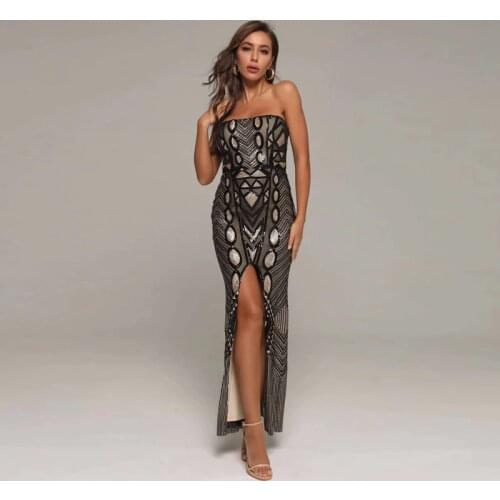 Sexy Dress Off Shoulder Sleeveless Sequined Black Dress Dresses For Women 2020 New Fashion Women Clothing Dress Ladies