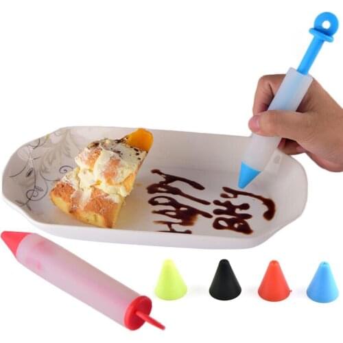 Silicone Food Writing Pen Chocolate Decorating tools Cake Mold Cream cup cookie Icing Piping Pastry Nozzles kitchen accessories
