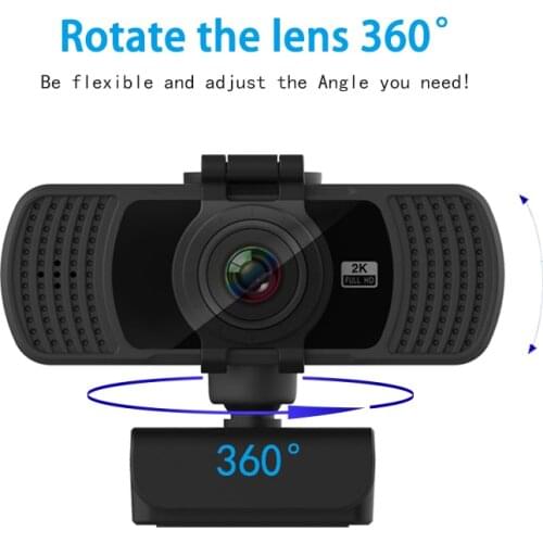 PC06 USB Webcam 2K High-Definition Computer Camera Conference Cam Free Video Webcam Clip-on Camera Webcam PC