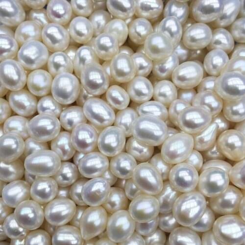 Loose Freshwater Pearls Jewelry 7x11mm 3A Rice Peals No Hole Tear drop Pearl Beads forr Earring