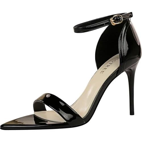 2021 New Women Summer Transparent Heel Sandals Square Heel Ladies Party Dress Shoes Open Toe Sexy Dance Shoes Ankle Strap 10cm