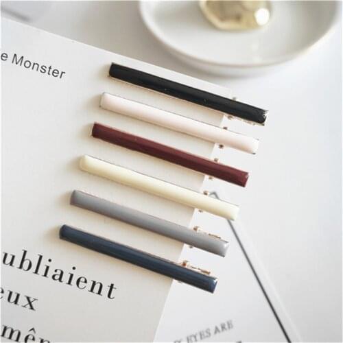 2021 Simple Solid Hairpins Barrettes Stick Handmade Hair Clips for Women Hairgrips BB Clip Headwear Hair Accessories Hot Sale