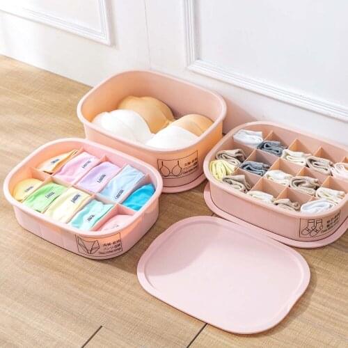 Women Men Underwear Organizer Storage Box Bin with Cover Drawer Closet Organizer Case Scarfs Bra Socks Organizer Container Boxes