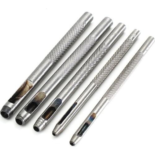 1.5-4MM 5pcs/set Steel Leather Punch Hole Craft Hollow Puncher Belt Leathercraf Tool Set with A Box1.5/2.0/3.0/3.5/4.0mm