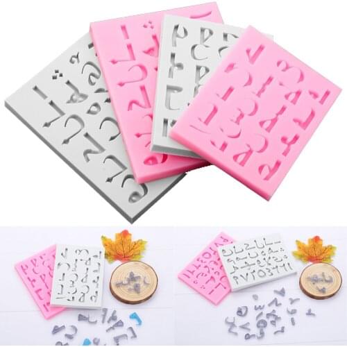 1PC Mini Silicone Arabic Letter Alphabet Number Mold Fondant Mould For DIY Cake Decorating Fondant Candy Making Tool Accessoires