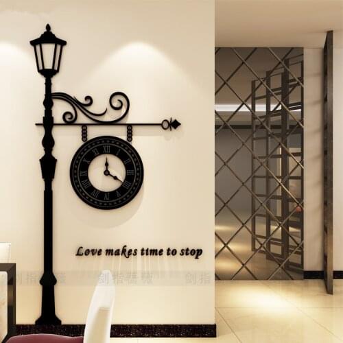 2017 3D stereoscopic Kids DIY creative cartoon stickers Modern art personalized wall clock restaurant Home decor wall stickers
