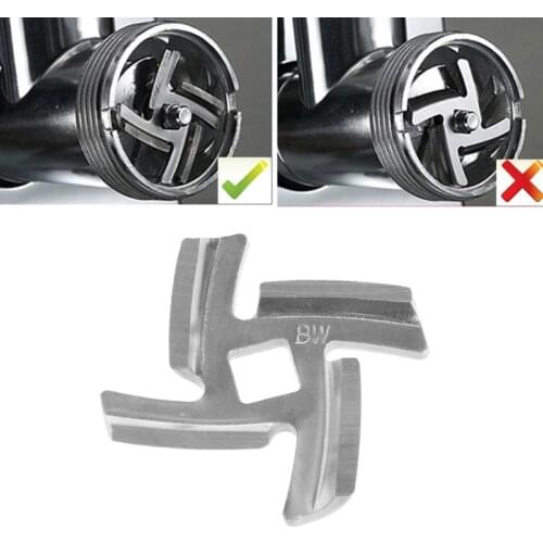 3pcs/set Mincer Knife Crossblade Stainless Steel Anti Rust 4 Blade Square Hole Meat Grinder Parts Accessories