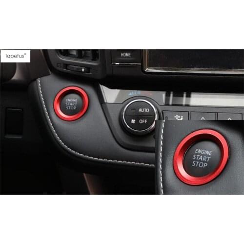 Lapetus Accessories For Toyota RAV4 RAV 4 2016 2017 2018 Start Stop Engine Push Button Frame Key Ring Molding Cover Kit Trim