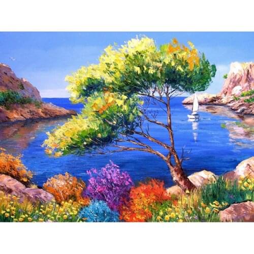 Diamond Embroidery New 5D Diy Diamond Painting Sea Tree Scencry Cross Stitch Diamond Mosaic Needlework Diamond Decorative